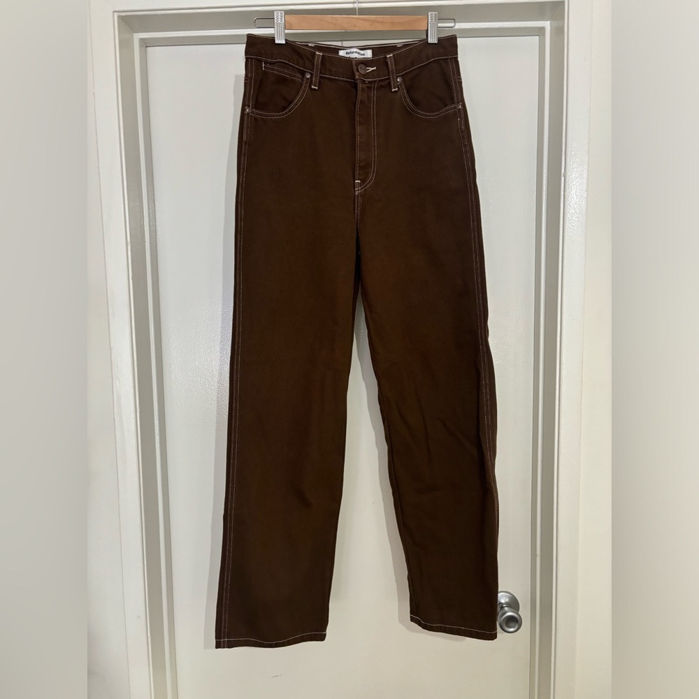 Reformation High Rise Jeans in Brown